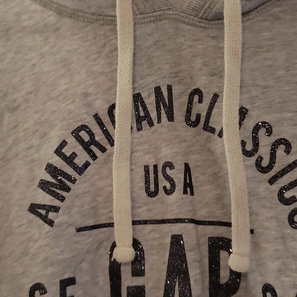 GAP Light gray hoodie size small lettering has shimmer EUC - Picture 6 of 8